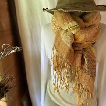 Lithuania Linen stole #2431 Orangeの画像