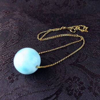 ラリマー(ブルーペクトライト)K14ネックレスB Larimar K14 necklace 41cmの画像