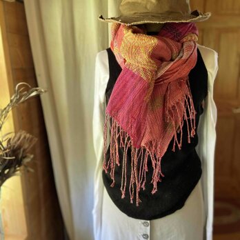 Lithuania Linen stole #2433 Pinkの画像