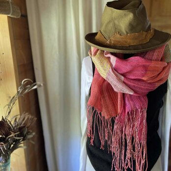 Lithuania Linen stole #2434 Pinkの画像