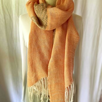 Lithuania Linen stole #2439 Orangeの画像