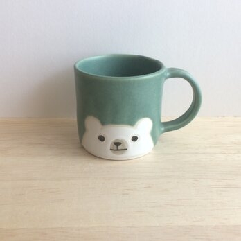 シロクマのマグ(グリーン）の画像