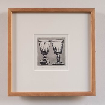 銅版画 "Liqueur glass #2"（額装）の画像