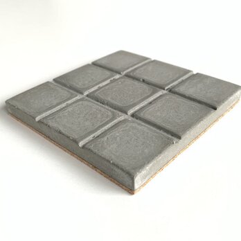 コンクリートコースター スクエア９面タイプ　-コンクリート/モルタル/セメント雑貨-の画像