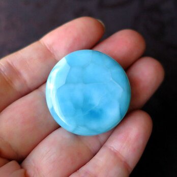 ドミニカ産ラリマー（ブルーペクトライト）ラウンドルース/Larimar (blue pectolite) round looseの画像