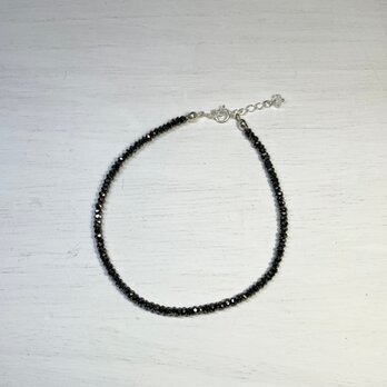Silver925ブレスレット♡ブラックスピネル×クリスタルの画像