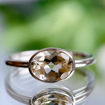 ribero/smoke quartz silver ringの画像