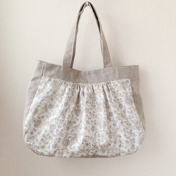 リネンのギャザーバッグ（リバティフランダースリネン）