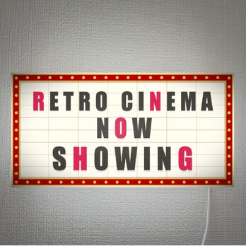 【文字変更無料】映画 上映 シネマ シアター ムービー アメリカンレトロ 壁掛け 照明 ランプ 看板 置物 雑貨 ライトBOXの画像