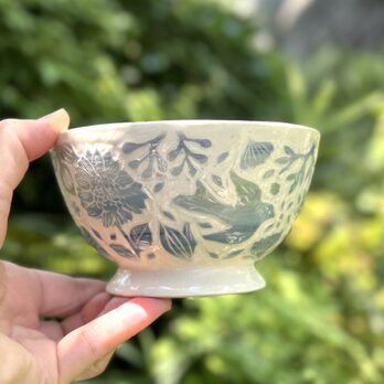 Kakiotoshi bowl － 向日葵とカワラヒワの画像