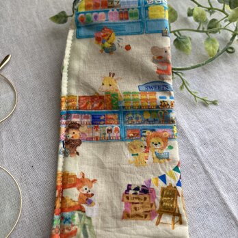 ハンドメイドユキエモン♡メガネケース♡ピッコロマーケット♡フランシュリッペ♡スリムタイプ新柄生成りの画像