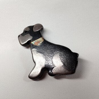 蒔絵ブローチ シュナウザーの画像