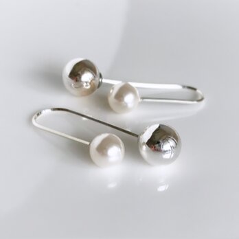2way Swing Pearl ball  silver925 サージカルステンレス　パールの画像