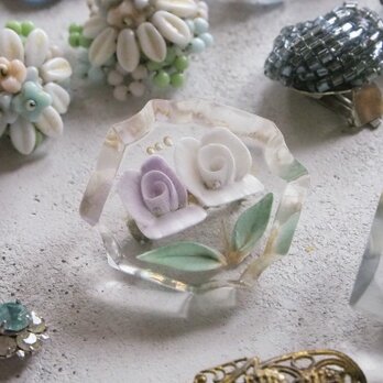 ルーサイトのお花ブローチ（パープル）