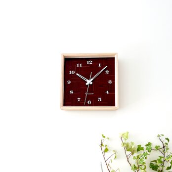 KATOMOKU square clock 4 H.メープル km-144HMRC 電波時計 木製 無垢材の画像