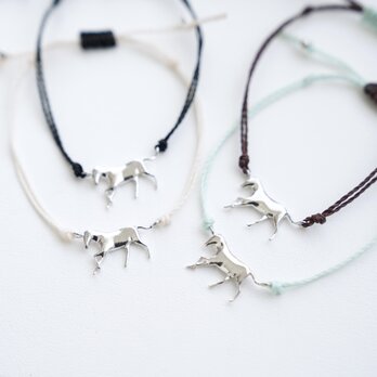『Horse』Code Bracelet / SV925 Waxcordの画像