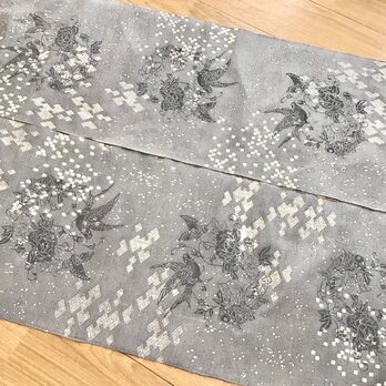 花鳥紋綿帯地の画像