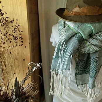 Lithuania Linen stole #308 Greenの画像