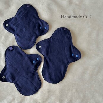 シンプルな 布ナプキンSMLセット : : ブルー