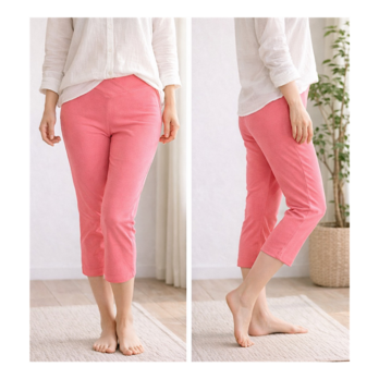 ❤SALE❤穿いている感じがしないスキニーストレートストレッチショートパンツ:7～13号対応！通年使用◎コーラルピンク