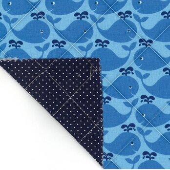 Sale*ドイツ Westfalenstoffe キルティング コットン生地切り売りクジラ【20cm切売】海マリン夏魚の画像