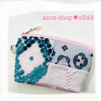 z348●ファスナーポーチ（ミナペルホネン刺繍生地使用）の画像