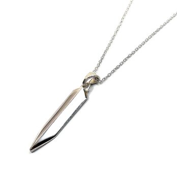 シャープ ライン シンプル シルバーネックレスの画像