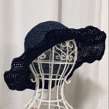 【Sold out】ブラックの麦わら帽子の画像