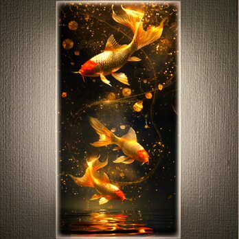 【壁掛け Lサイズ】きんぎょ キンギョ 金魚 鯉 鮒 魚 AI生成画像 店舗 自宅 照明 ランプ 看板 置物 雑貨 ライトBOXの画像