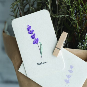 刺繍サンキューカード 二つ折り ラベンダーの画像