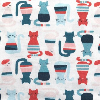 Sale* アメリカMonaluna プリント生地 Modern Love クールキャット 【20cm単位切り売り】猫の画像