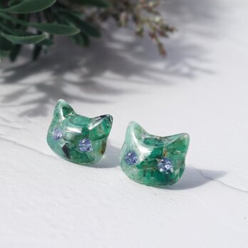 宝石の猫★エメラルドとタンザナイト★サージカルステンレス　～Chartreuxの画像