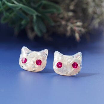 宝石の猫★ルビーとシェル★サージカルステンレス　～アルビノの画像