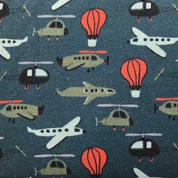 Sale*ドイツ CP社 オーガニックコットン生地ニット 飛行機とヘリコプター【 20cm単位切り売り】乗り物の画像