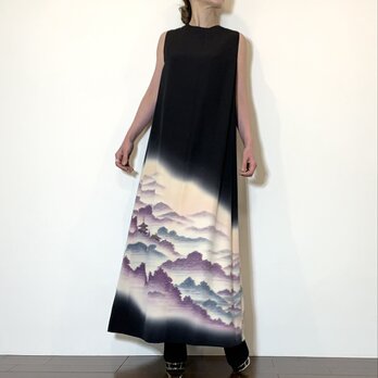 着物リメイク　留袖Aラインワンピースの画像
