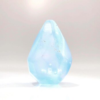 ガラスの鉱石風オブジェ 「milky seablue」