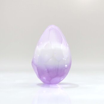 ガラスの鉱石風オブジェ 「虹の雫 クリアパープル」