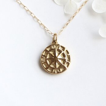 コインネックレス｜羅針盤モチーフの2wayネックレス 14Kgfチェーン／アレルギー対応 — fun day off —