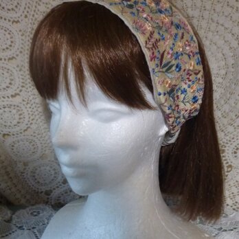 インド刺繡リボンのワイドヘアバンド