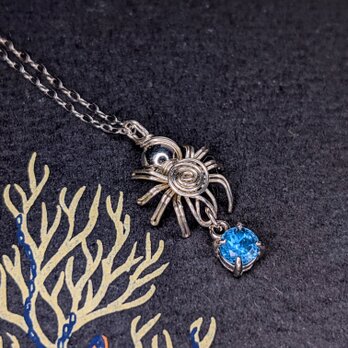 【スイスブルートパーズ】星をつかまえた蜘蛛　silver925の画像