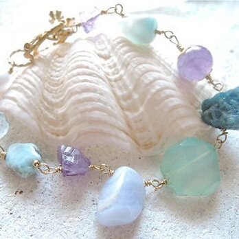 Mermaid's Treasure 　海色天然石のブレスレット