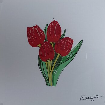 切り絵「チューリップ」の画像