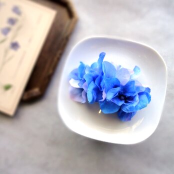 花びらのポニーフック ■ 水彩画トーン 紫陽花 ■ ブルーの画像