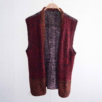 ニット ベスト ハンドメイド クレイジーパターン ジャパンヴィンテージの画像