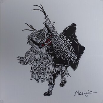 切り絵「遠野しし踊り」の画像