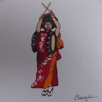 切り絵「盛岡さんさ」の画像
