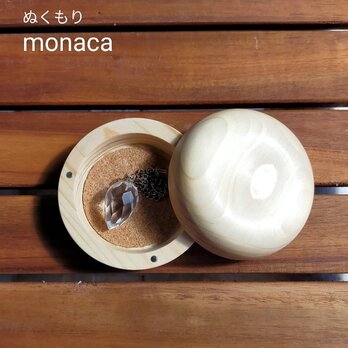 天然木(ひのき)のまるい小物入れ『ぬくもりmonaca』 /アクセサリーケース/コルクシート付き #0025の画像