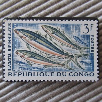 コンゴ　海洋生物切手ブローチ 9871