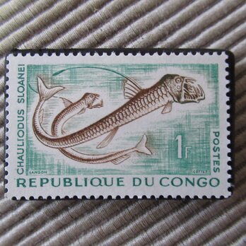 コンゴ　海洋生物切手ブローチ 9872