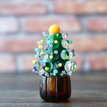 ガラスのクリスマスツリー 小　ミニチュアツリーの画像